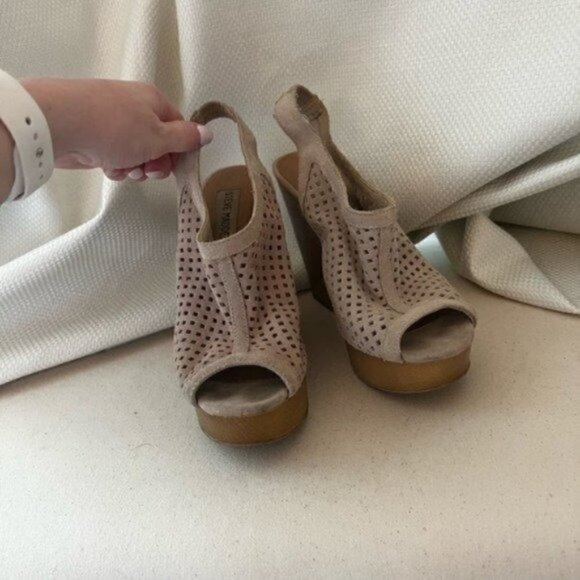 Steve Madden Platform Wedge Sandals - Slingback Platform Sandals -Fall Sandals - Picture 6 of 8